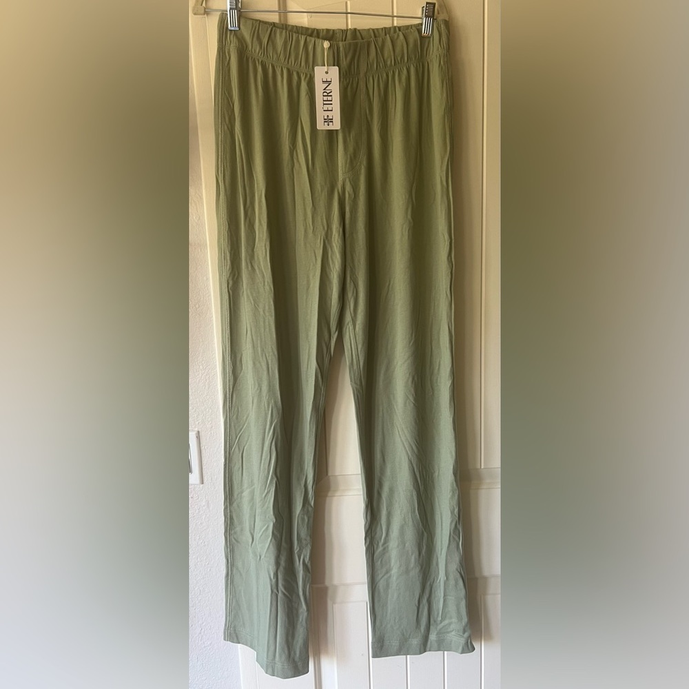 NWT Eterne cotton modal pants in sage green